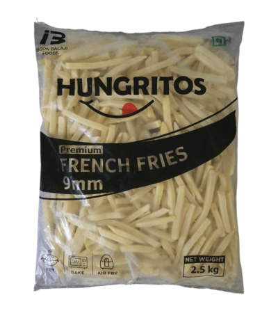 Hungritos 9mm French Fries 2.5 kg Pack – Thick-Cut Frozen Potato Fries